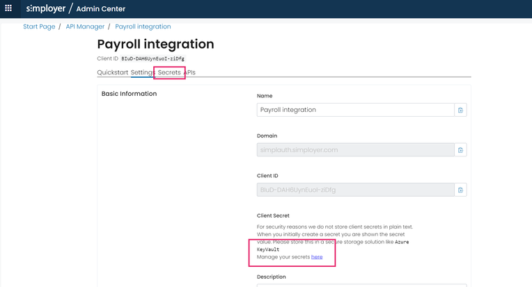 Create new client button