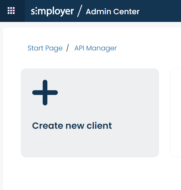 Create new client button