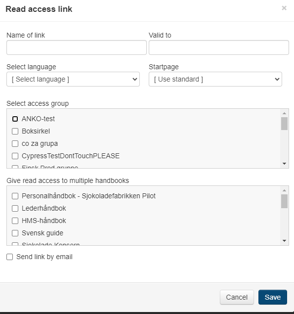 Create new client form